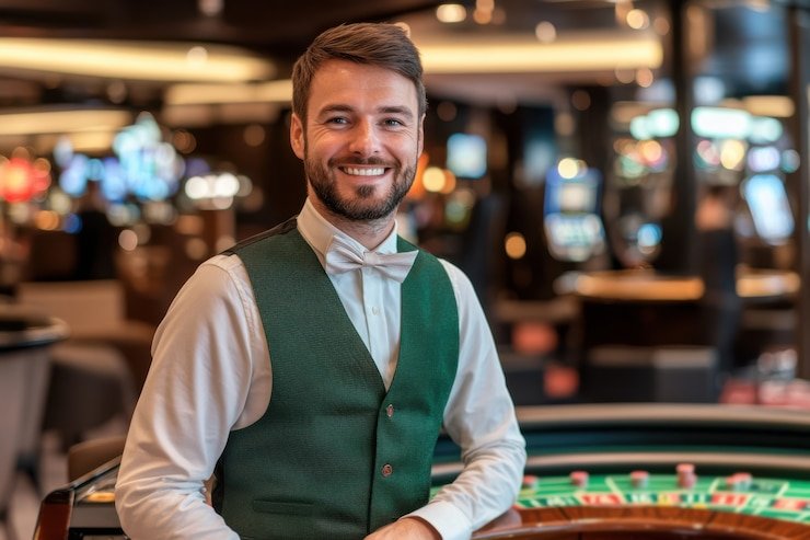 dewa777 login live-dealer interface on mobile app showing Blackjack table with real dealer