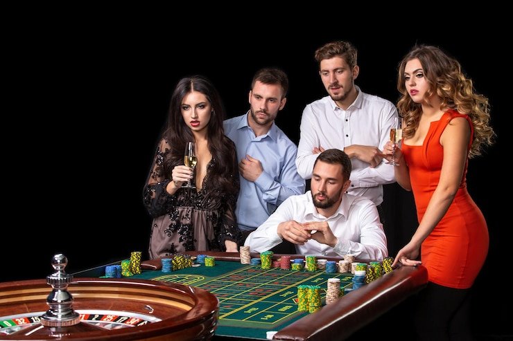 Multi-camera live studio broadcasting roulette and baccarat